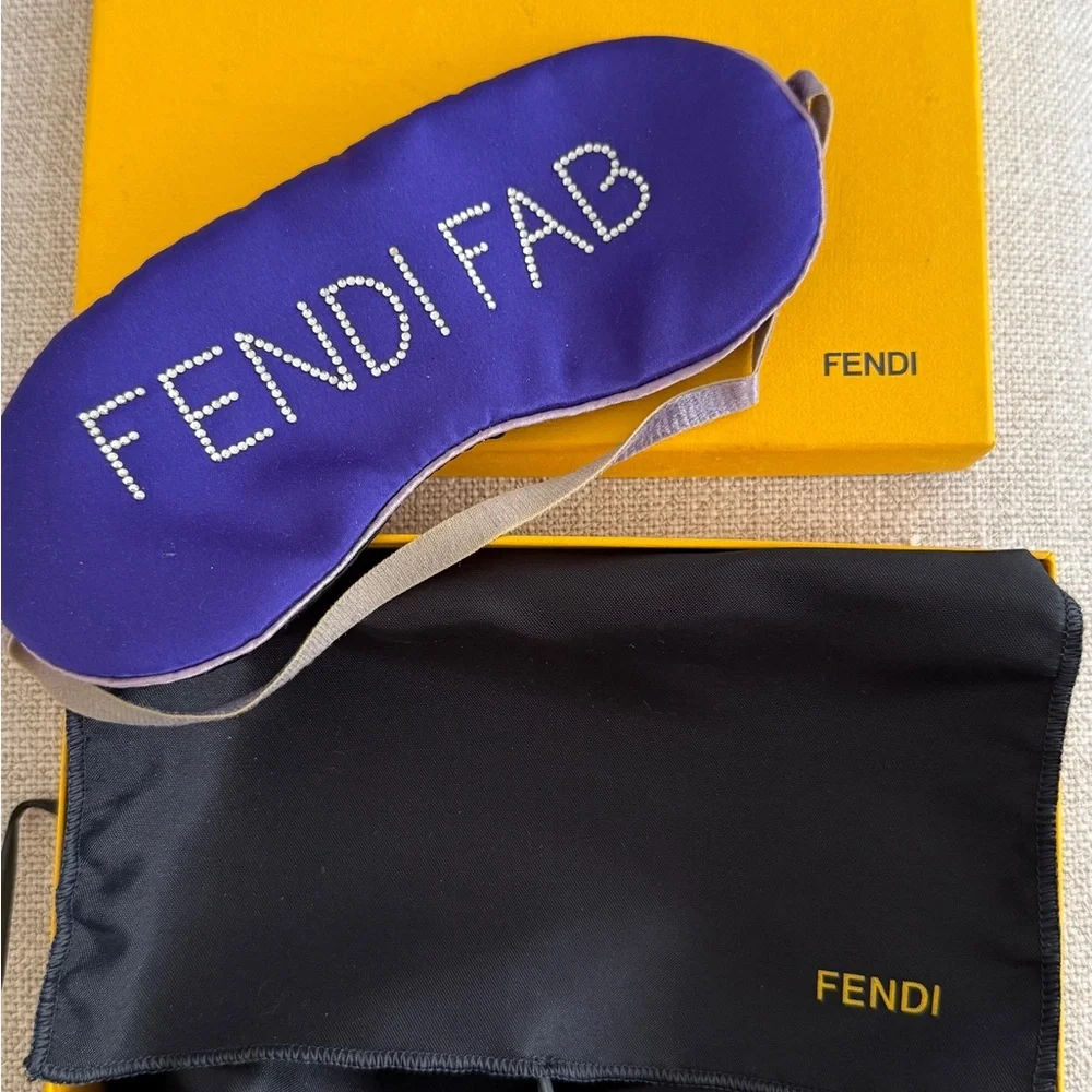 Fendi Purple Crystal 'FENDIFAB' Embellished Sleep Mask